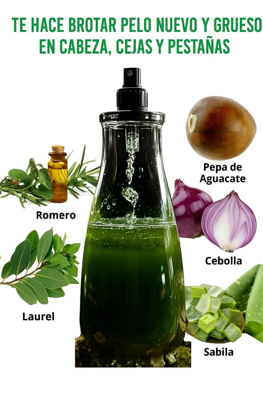 Tónico natural para el crecimiento del cabello, cejas y pestañas