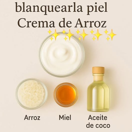 Ingredientes para Crema de Arroz para Blanquear la Piel