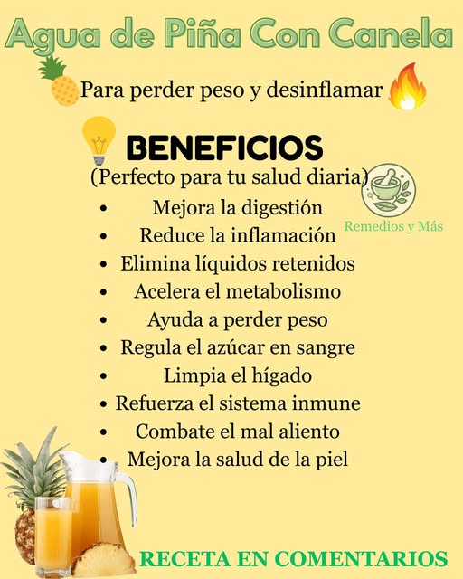 Agua de piña con canela