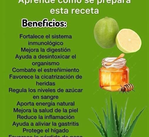Remedio Natural para Desintoxicar el Organismo: Sábila, Miel y Limón