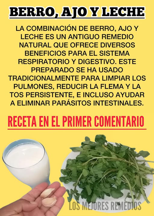 Berro, Ajo y Leche: Remedio Natural