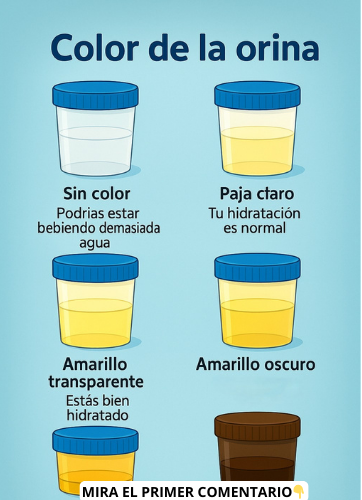 Diagrama del color de la orina y su relación con la hidratación