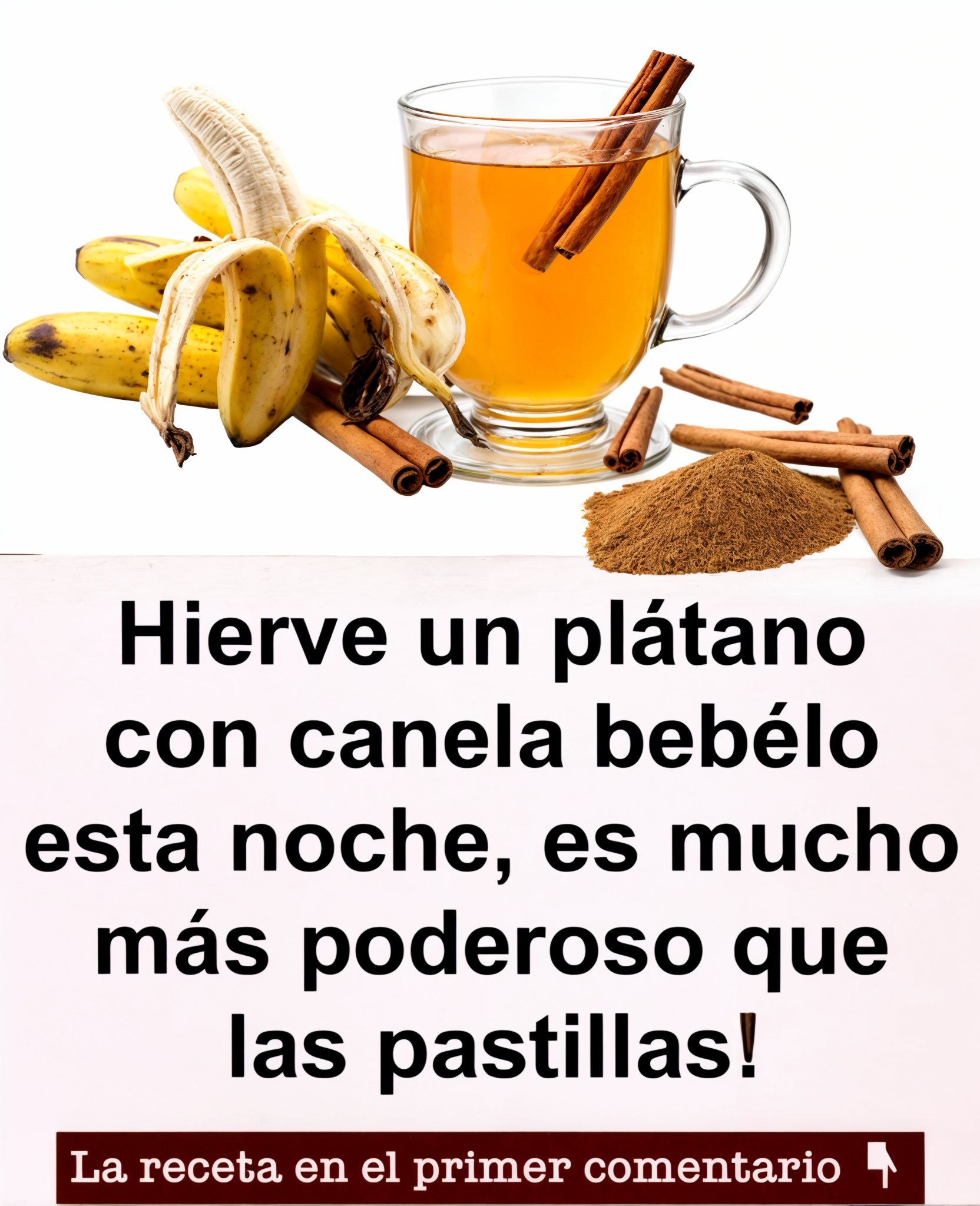 Plátano hervido con canela
