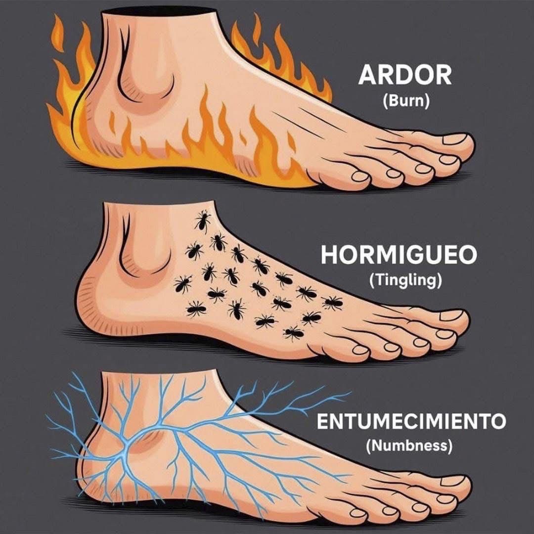 Sensaciones en los pies: ardor, hormigueo y entumecimiento