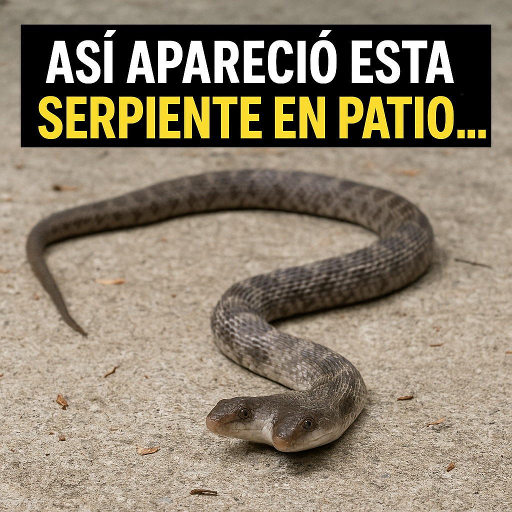 Serpiente de dos cabezas encontrado en un patio