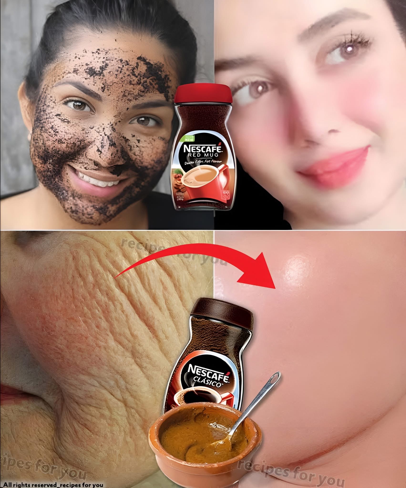 Mascarilla de café en rostro