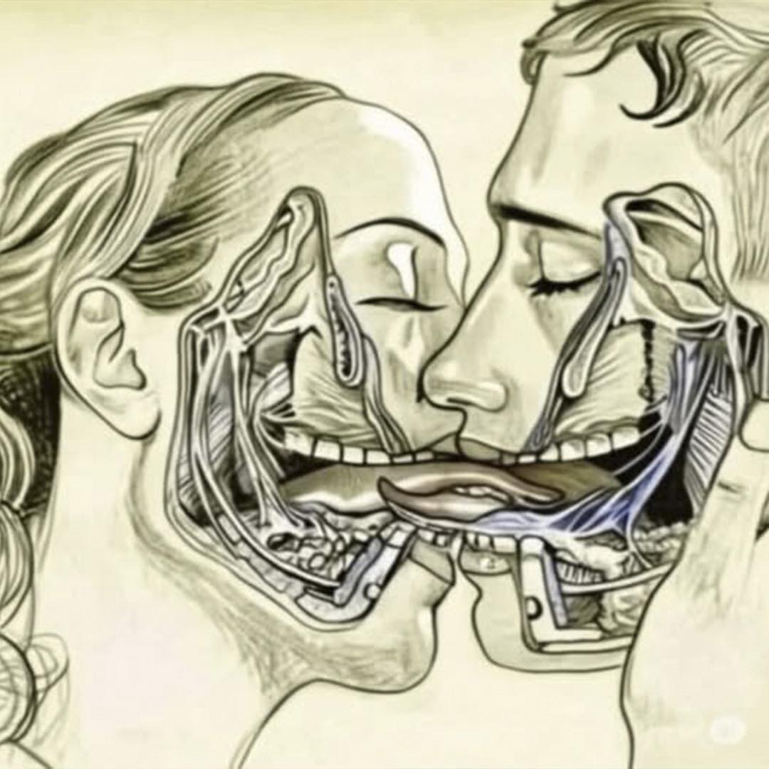 Ilustración de dos personas besándose