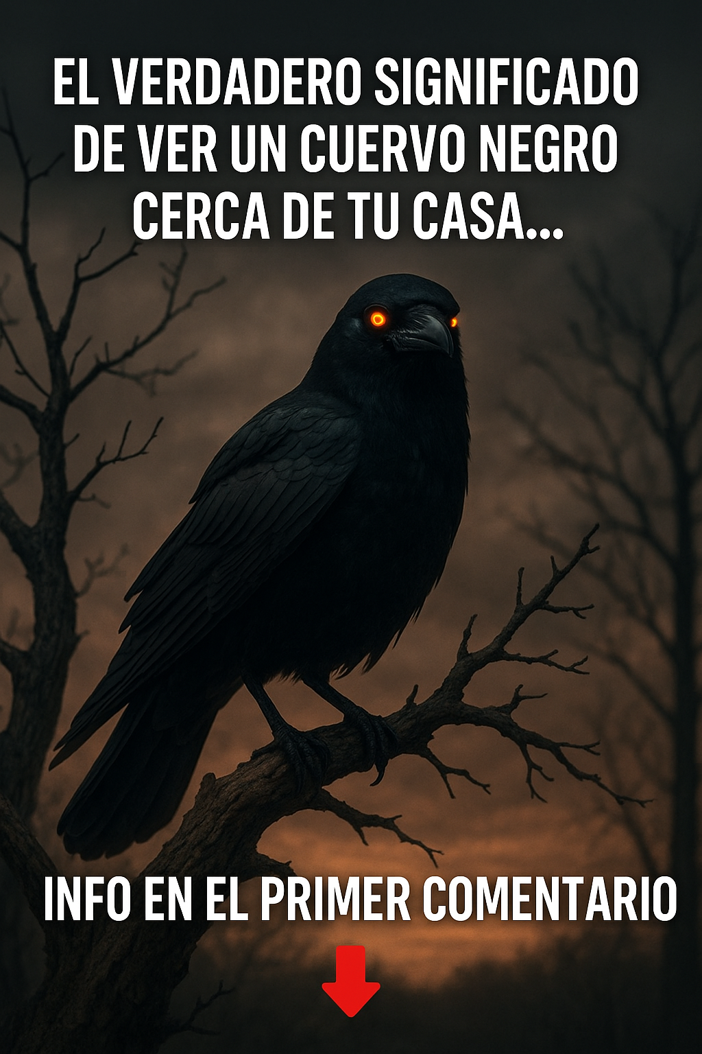 Cuervo negro posado en una rama