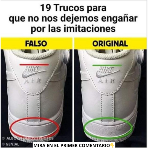 Comparativa entre zapatos originales y falsos