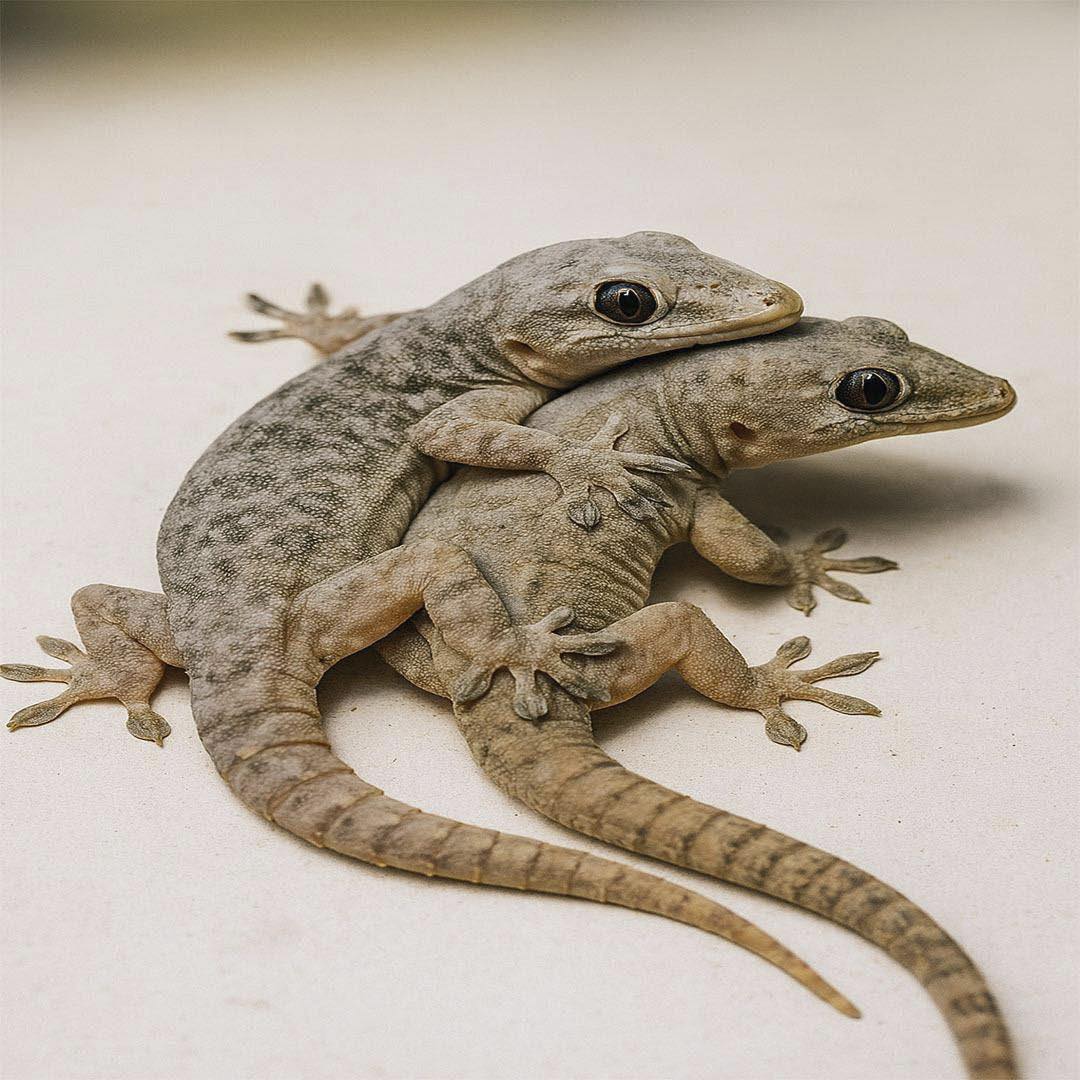 Geckos interactuando