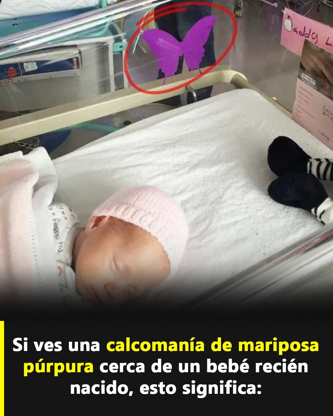 Bebé dormido en cuna hospital