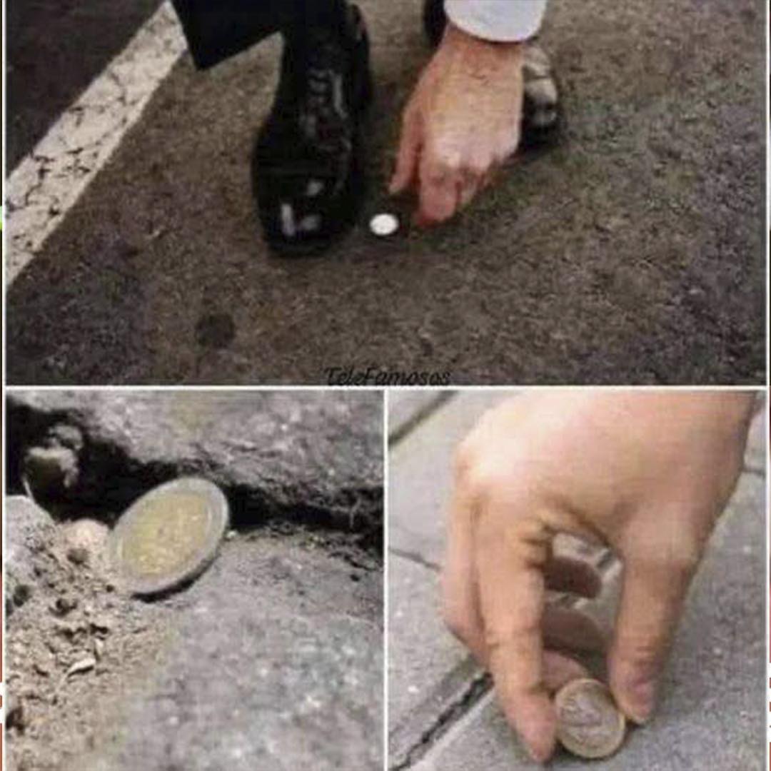 Intento de recoger una moneda