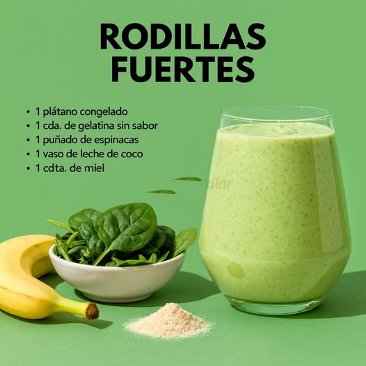 Batido de Plátano, Espinacas y Gelatina