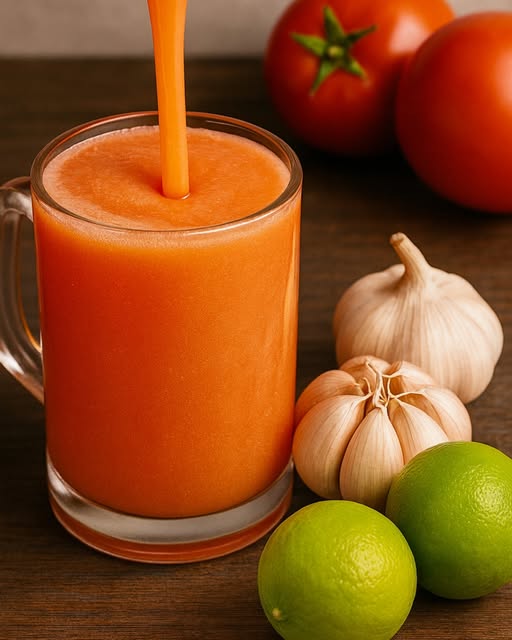 Licuado de tomate, ajo y limón