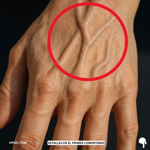 Imagen de una mano con venas visibles