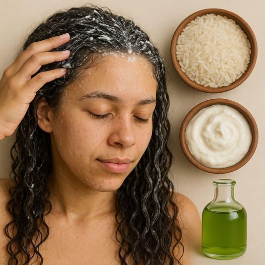 Mascarilla de arroz para cabello