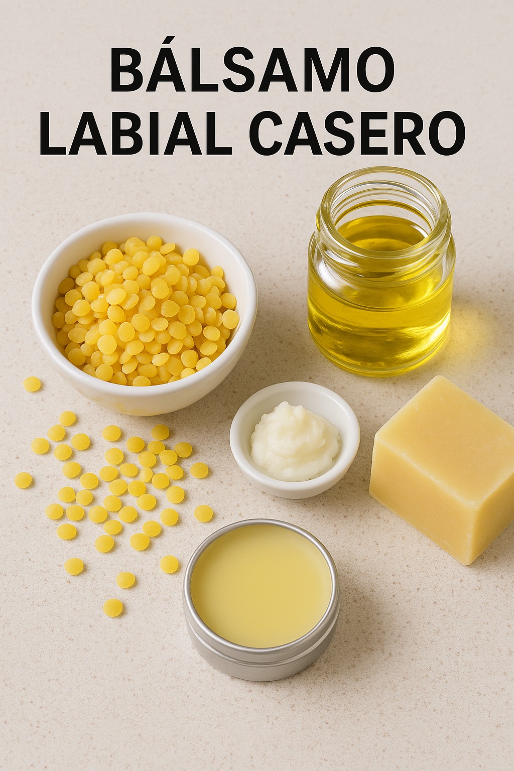 Ingredientes para hacer bálsamo labial casero