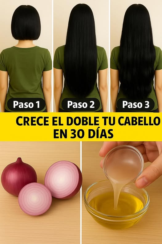 Imagen de cabello creciendo con aceite de cebolla