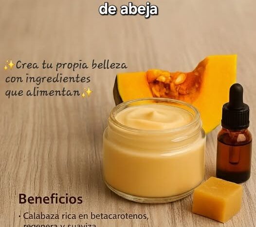 Crema Nutritiva Casera Con Calabaza Ricino y Cera de Abeja para Una Piel Radiante