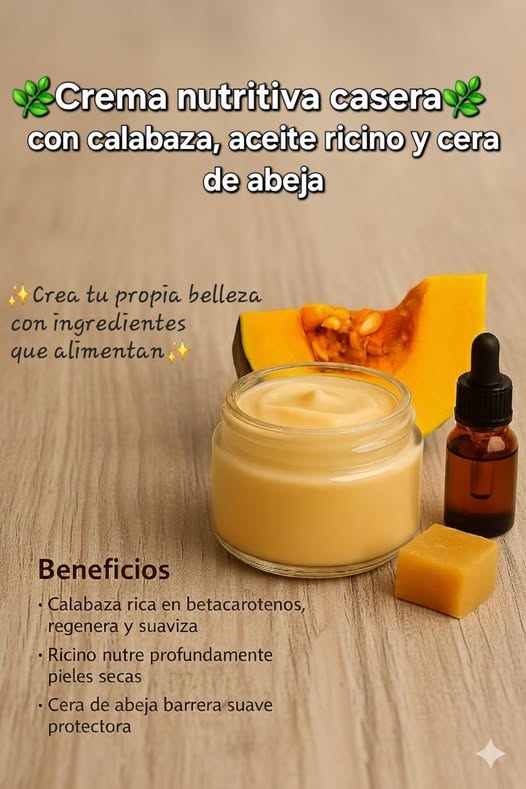 Ingredientes para la crema nutritiva casera
