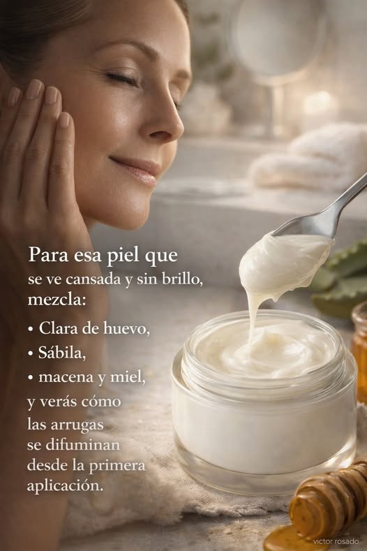 Mascarilla casera de clara de huevo, sábila, maicena y miel para piel cansada