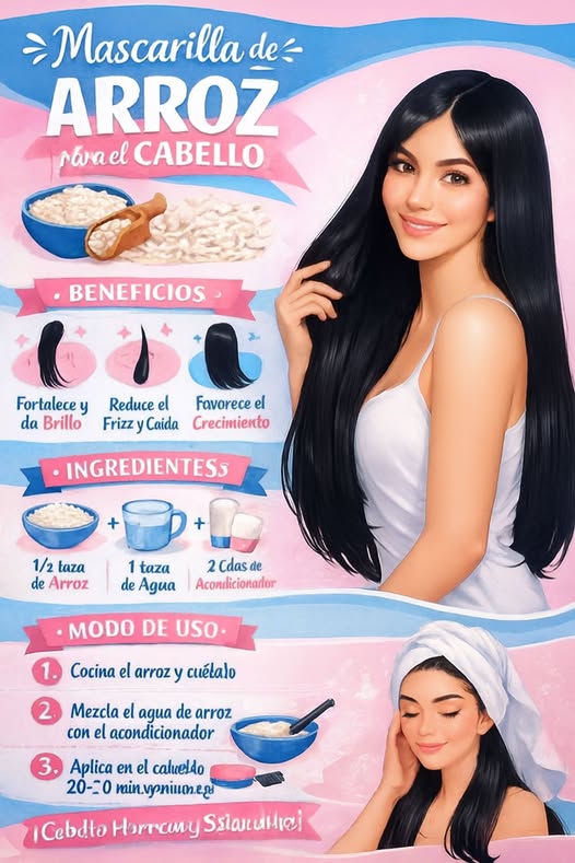 Mascarilla de arroz para el cabello