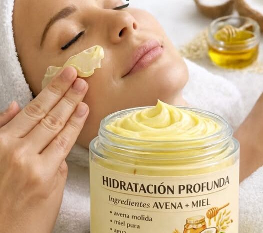 Crema Facial de Hidratación Profunda con Avena Miel y Coco