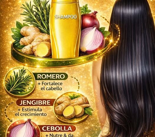 Champú Natural de Romero Jengibre y Cebolla para un Cabello Hermoso y Saludable