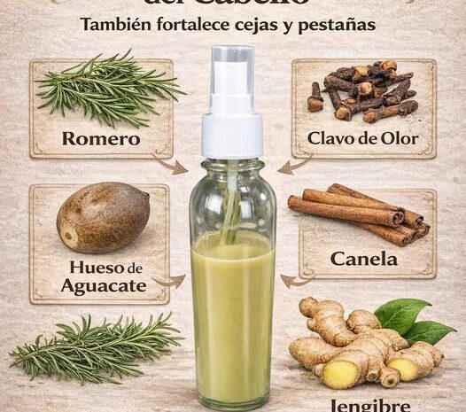 Spray Natural para Estimular el Crecimiento del Cabello y Fortalecer Cejas y Pestañas