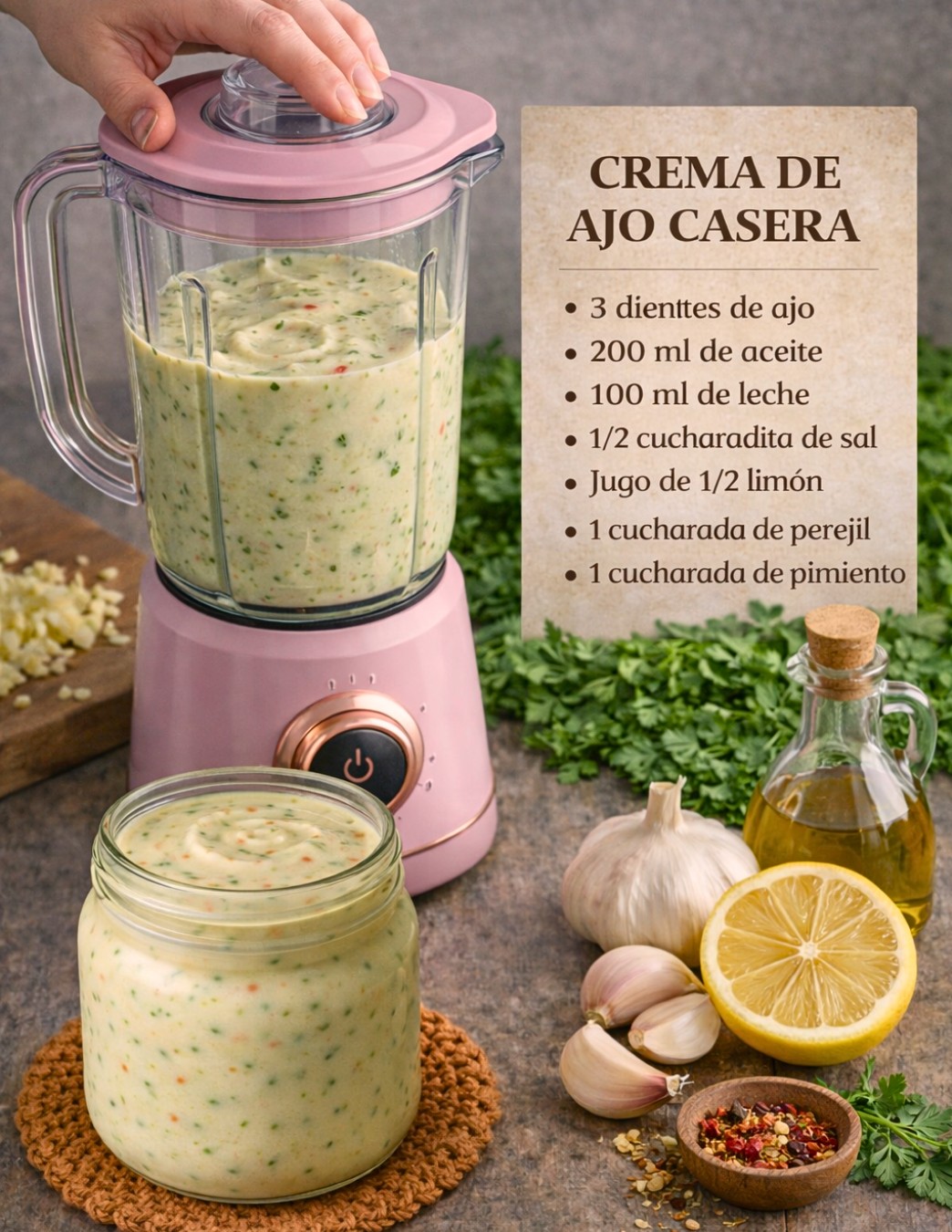 Crema de ajo casera