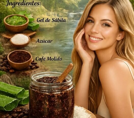Exfoliante Natural de Sábila Azúcar y Café para una Piel Radiante