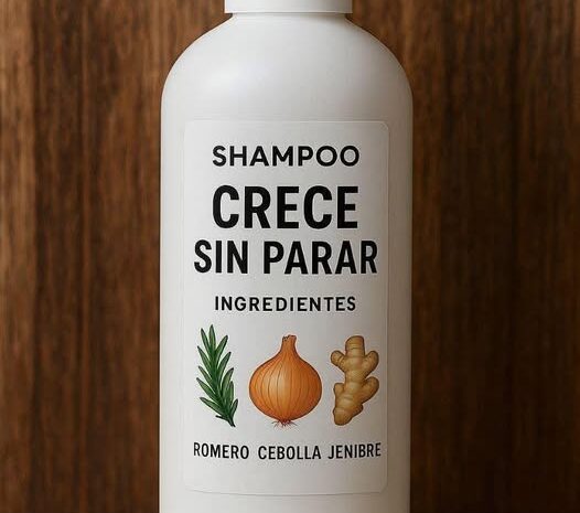 Champú Natural para Crecimiento del Cabello con Romero Cebolla y Jengibre