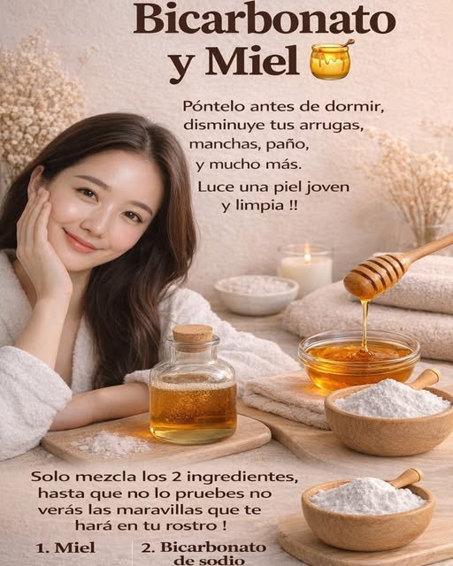 Crema de bicarbonato y miel para el cuidado de la piel