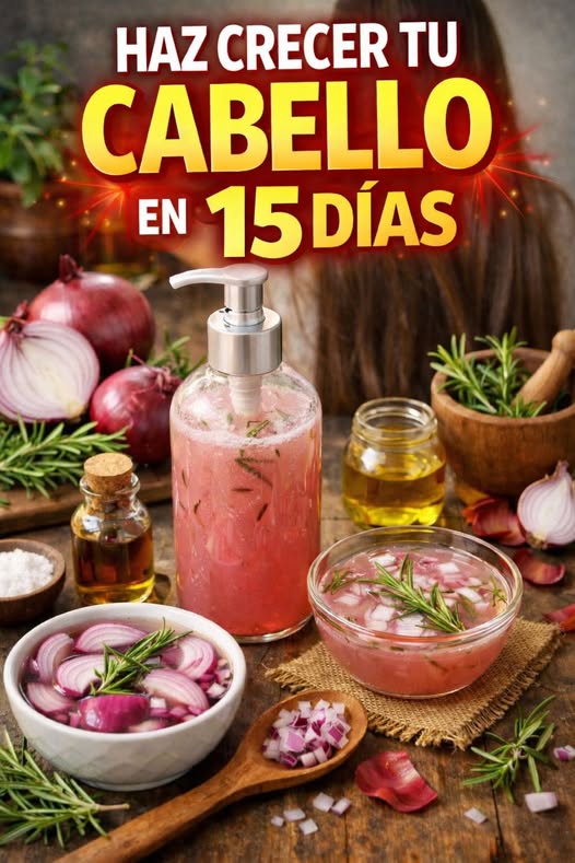 Ingredientes para el tónico de cebolla y romero