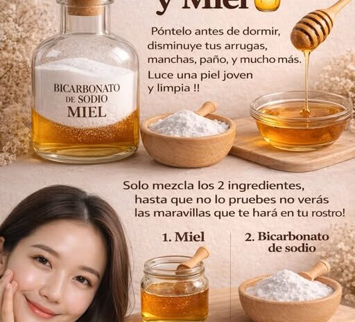 La Crema Reparadora de Bicarbonato y Miel Para Adiós Arrugas y Manchas