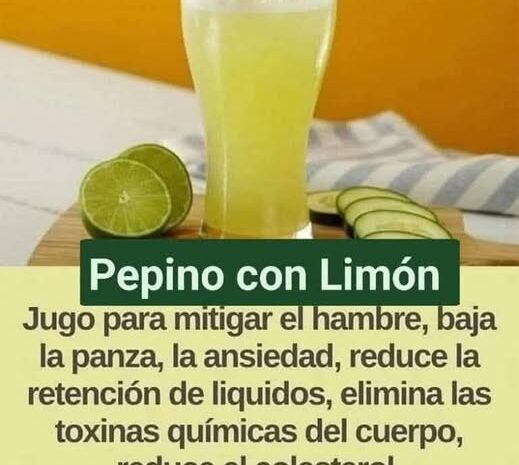 Beneficios del agua de limón con pepino para adelgazar