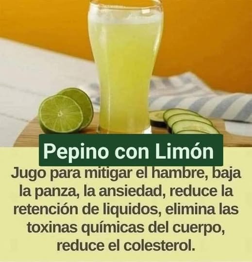 Jugo de limón con pepino