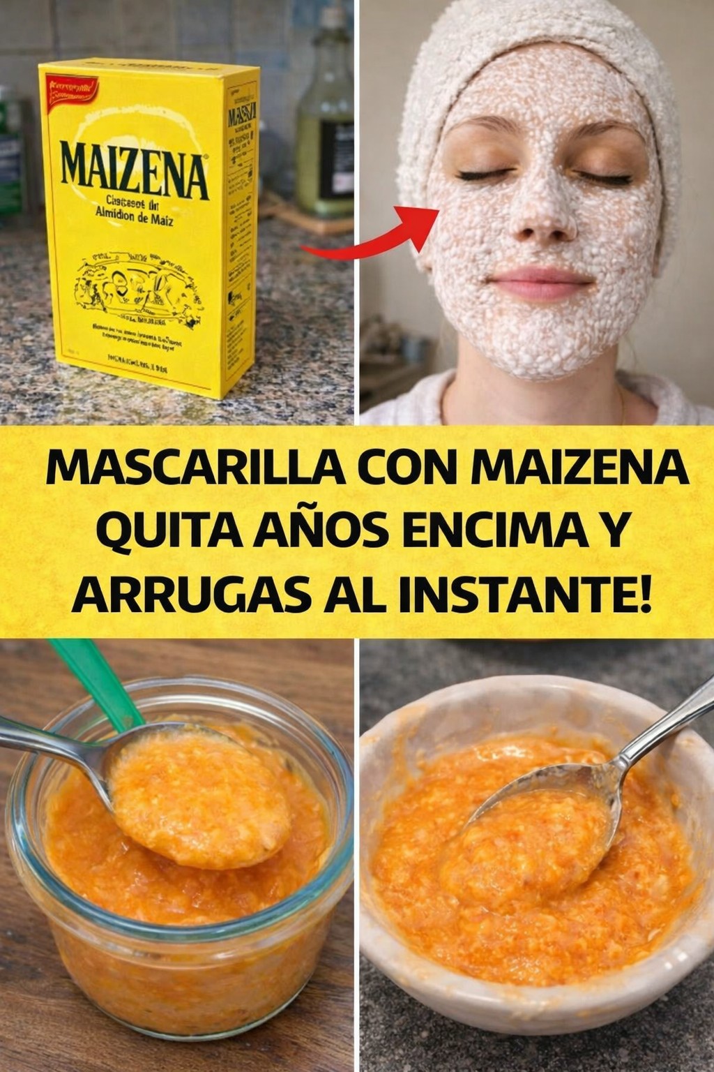 Mascarilla Facial con Maizena