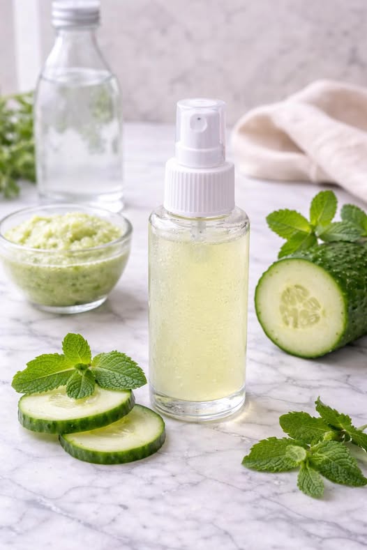 Bruma fresca de pepino para la piel