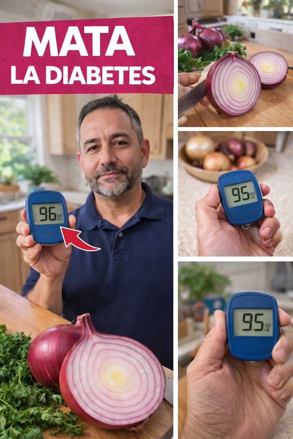 Cebolla Morada y Medidor de Glucosa
