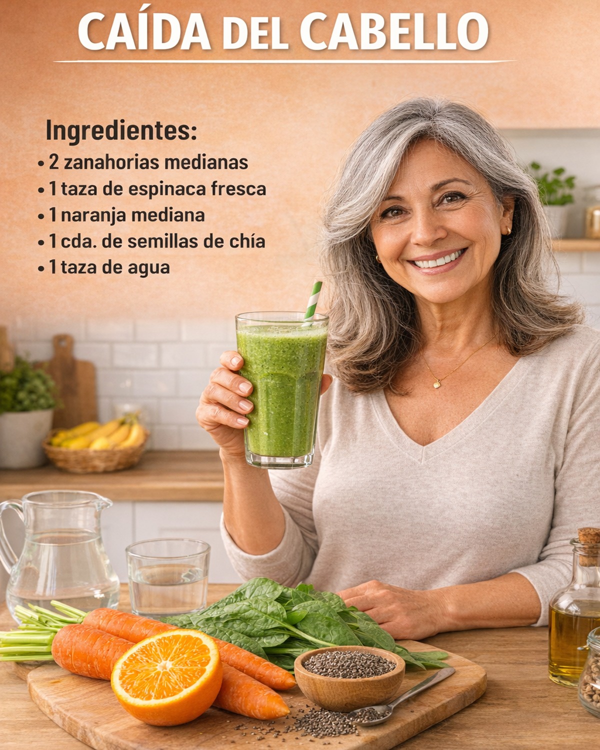 Receta de Jugo Natural para Combatir la Caída del Cabello