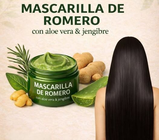 Mascarilla Natural de Romero con Aloe Vera y Jengibre para un Cabello Radiante