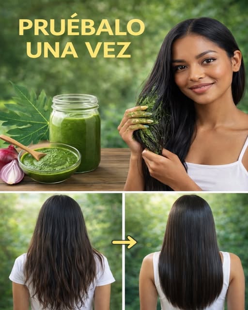 Antes y Después de uso de Hojas de Papaya para el cabello