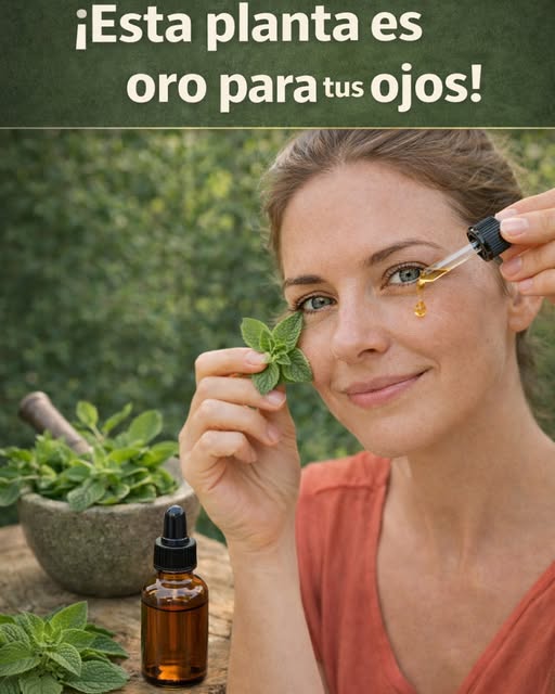 Persona sosteniendo un frasco de gotero y hojas de orégano