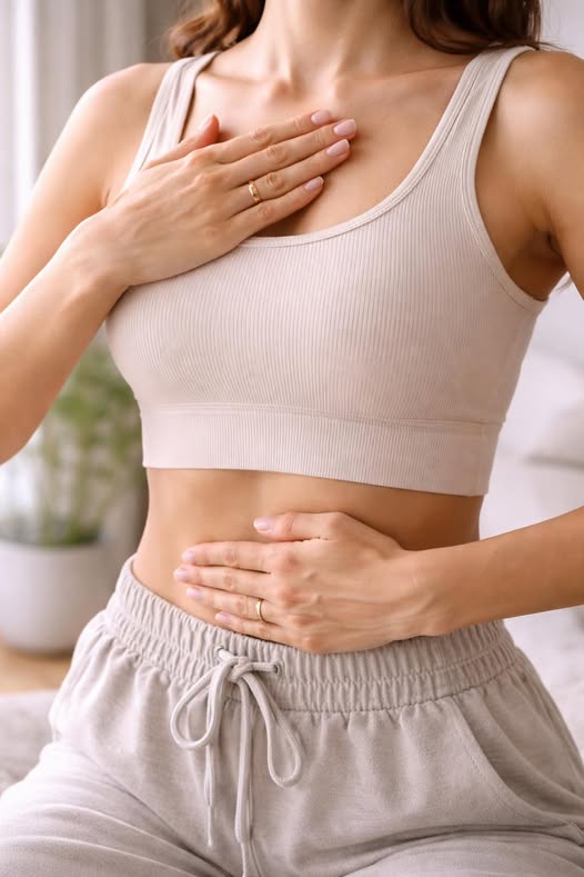 Persona realizando ejercicios de respiración y relajación existente