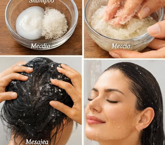Exfoliante Natural para el Cabello con Shampoo y Azúcar