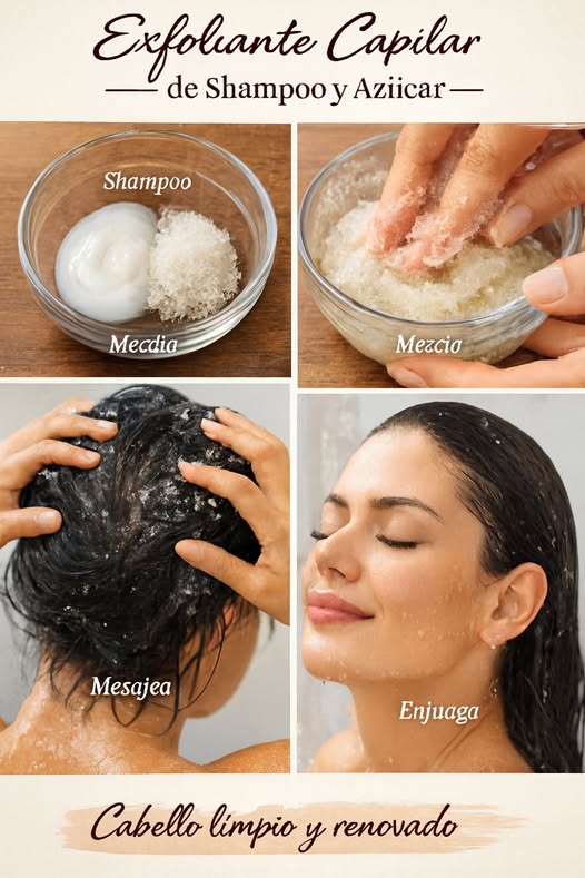 Exfoliante de Shampoo y Azúcar