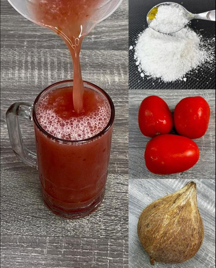 Jugo de tomate y agua de coco