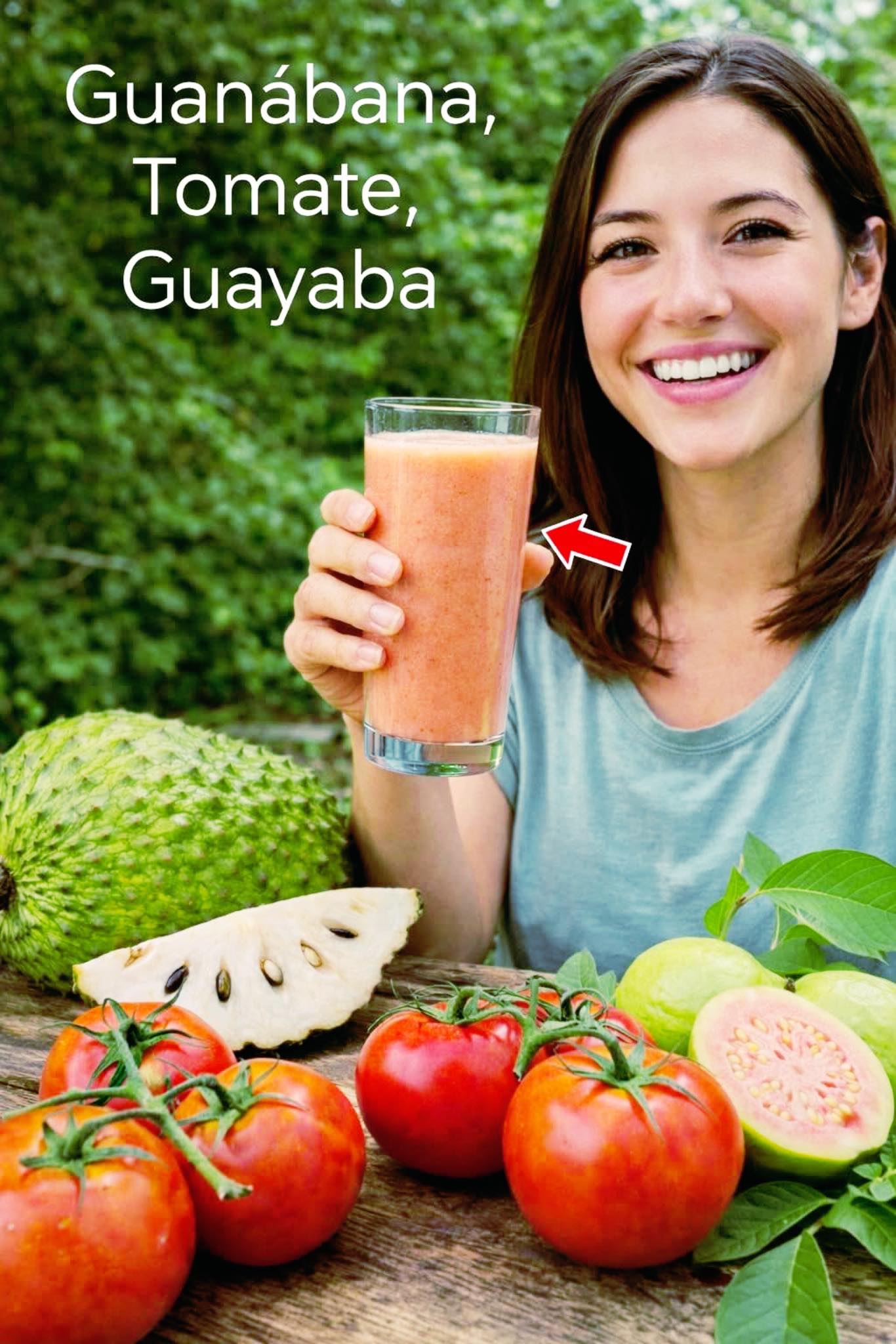 Jugo de guanábana, tomate y guayaba