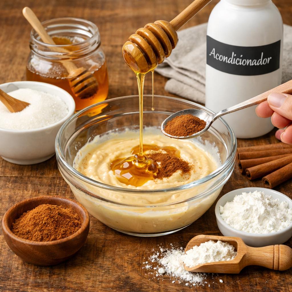Mezcla de ingredientes para mascarilla capilar